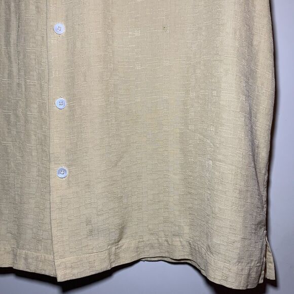 Brandini 100% Silk Mens Short Sleeve Shirt Preppy Formal Vacation Size Large - Picture 6 of 15
